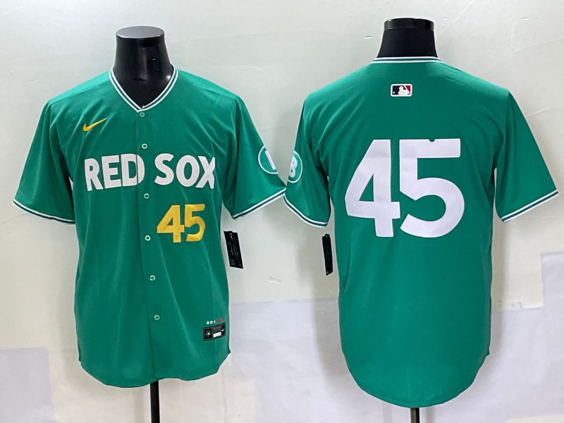 Men 2025 Boston Red Sox #45 No Name Dark Green Joint Name Nike MLB Jersey style 5